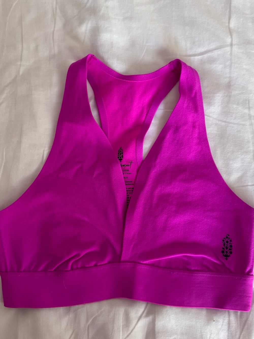 Free People Bright Fuchsia Plunge Sports Bra XS - Picture 3 of 7